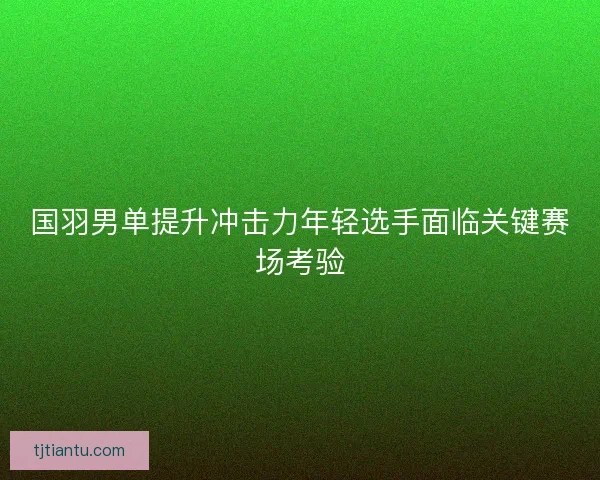国羽男单提升冲击力年轻选手面临关键赛场考验 国羽男单提升冲击力年轻选手面临关键赛场考验