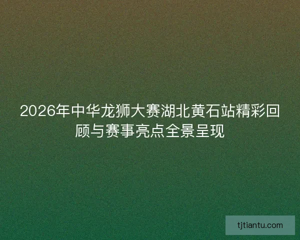 2026年中华龙狮大赛湖北黄石站精彩回顾与赛事亮点全景呈现