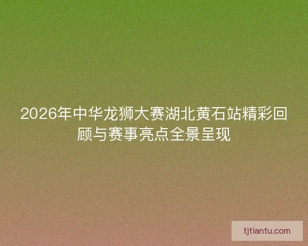 2026年中华龙狮大赛湖北黄石站精彩回顾与赛事亮点全景呈现