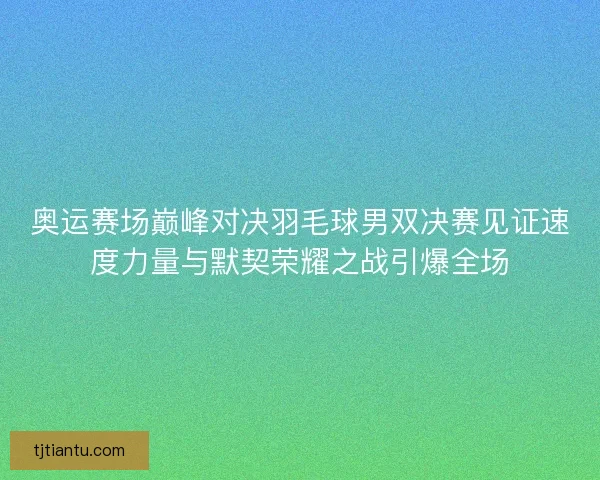 奥运赛场巅峰对决羽毛球男双决赛见证速度力量与默契荣耀之战引爆全场